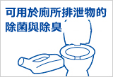 可用於厕所排泄物的除菌与除臭