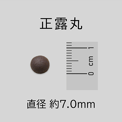 正露丸1粒の大きさは、直径約7.0mmです