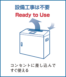 設備工事は不要 コンセントに差し込んですぐ使える