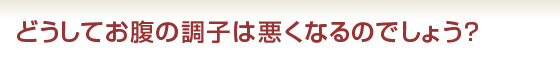 どうしてお腹の調子は悪くなるのでしょう？