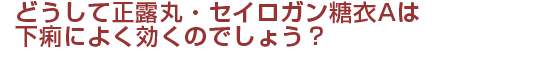 どうして正露丸・セイロガン糖衣Ａは下痢によく効くのでしょう？